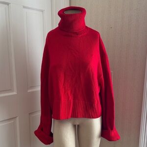 Red Turtleneck Women's Sweater - Classic Cozy Style